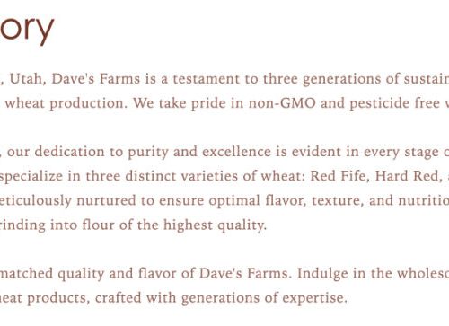 Our story daves farms wheat berries local discount