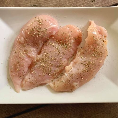 chicken tenderloins raw from top