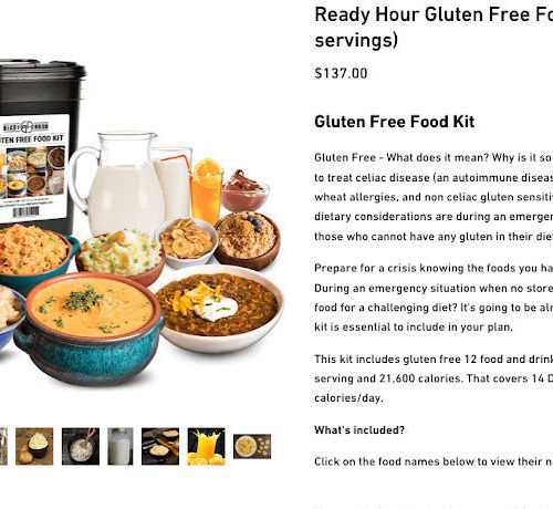 comparison price on ready hour for gluten free freeze dried meals 1