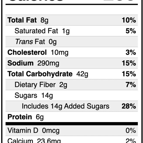 french toast wg nutrition info