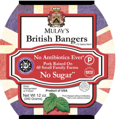 mulays british bangers front label foodmeatcoop