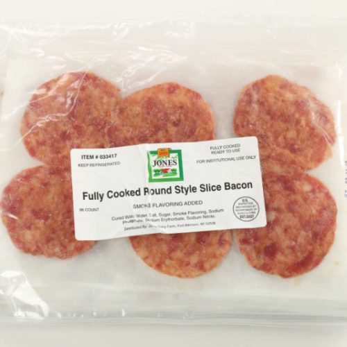 precooked bacon rounds jones dairy