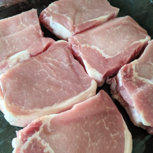 raw boneless pork chops food meat coop